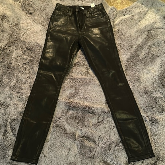 Good American Mid/Hig-rise Sexy Coated Black Skinny Stretch size 4 / 27 - Picture 7 of 12